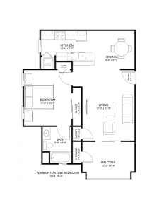 Apartment 1x1 814 Floor Plan