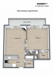 Apartment Doheny I (w/Patio Terrace) Floor Plan