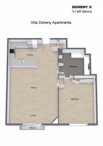 Apartment Doheny II (w/Balcony) Floor Plan