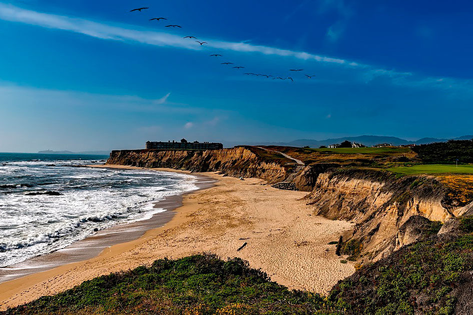 half moon bay california sea ocean