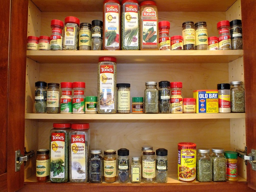 cabinet spices orderly organize